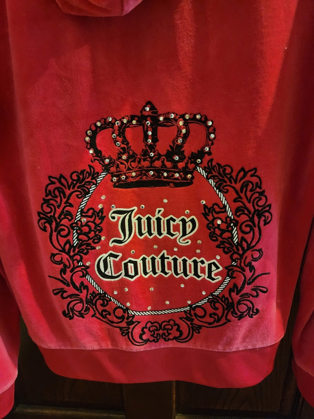 Vintage Juicy Couture Pink Velour Crest Crown Hoodie Jacket